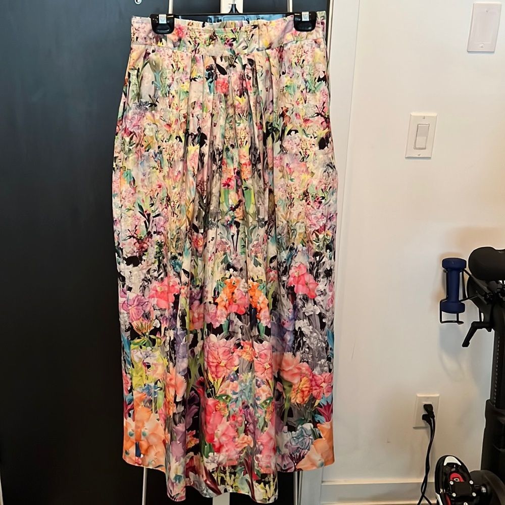 Anthropologie Ranna Gill floral maxi skirt - purple pinks - small